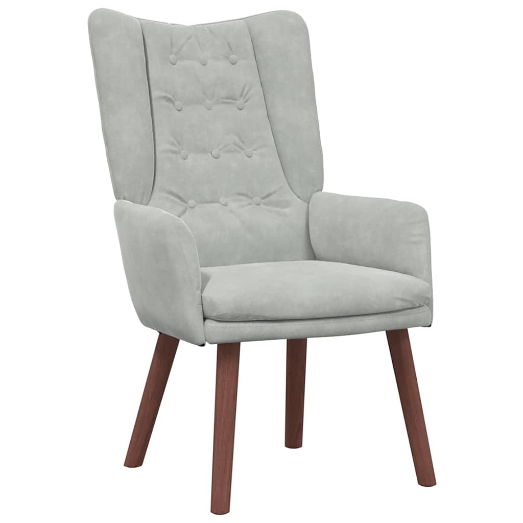 Sedia rilassante Grigio chiaro 63 x 67 x 94 cm Velluto - homemem39