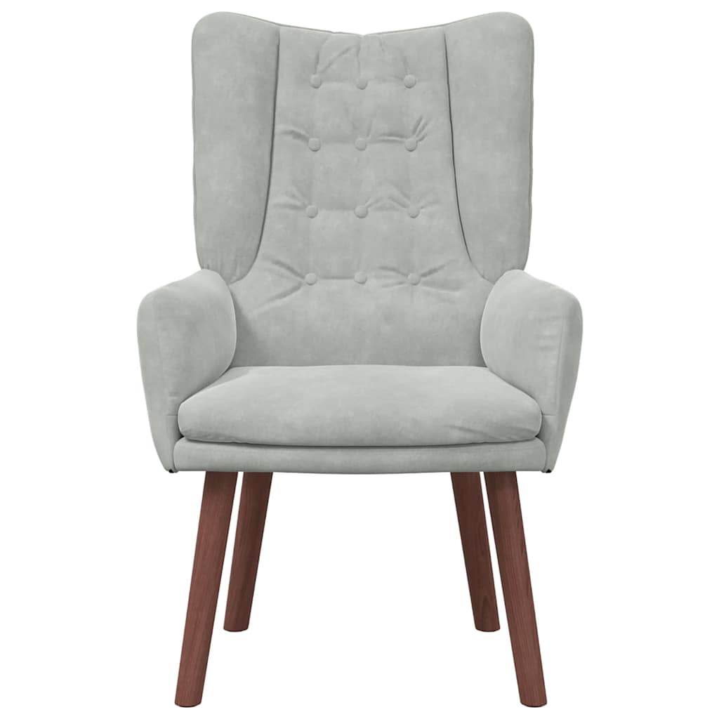 Sedia rilassante Grigio chiaro 63 x 67 x 94 cm Velluto - homemem39