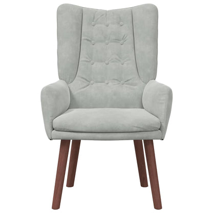 Sedia rilassante Grigio chiaro 63 x 67 x 94 cm Velluto - homemem39