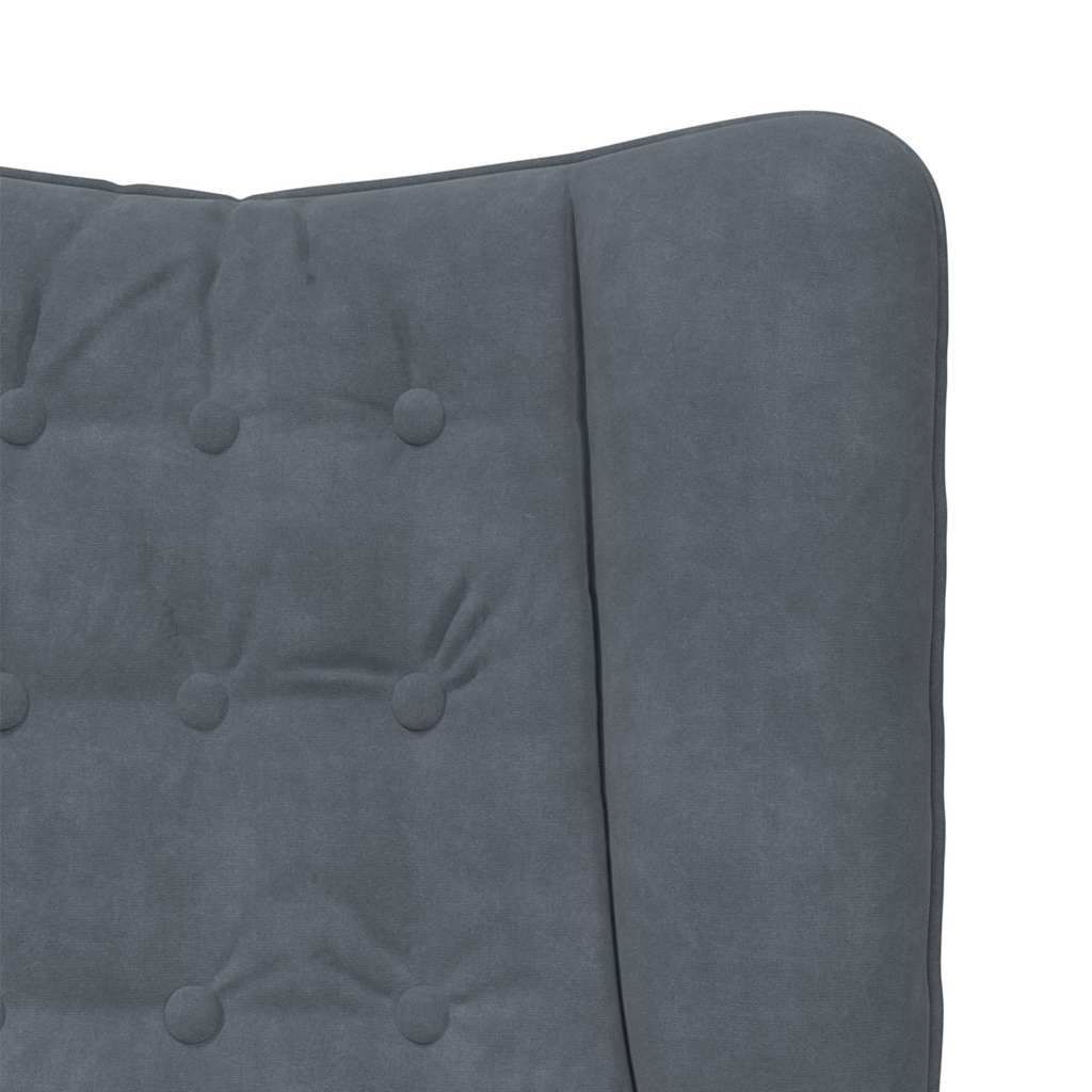 Sedia rilassante Grigio scuro 63 x 67 x 94 cm Velluto