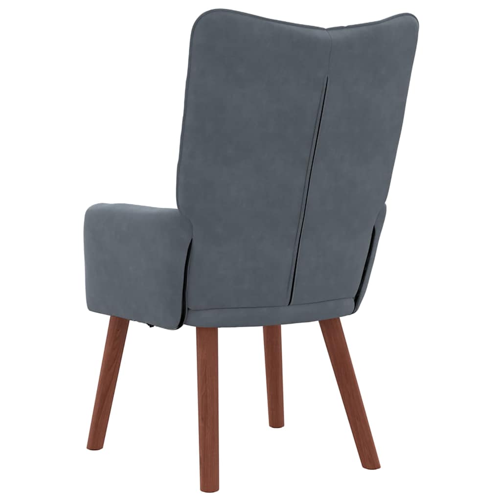 Sedia rilassante Grigio scuro 63 x 67 x 94 cm Velluto