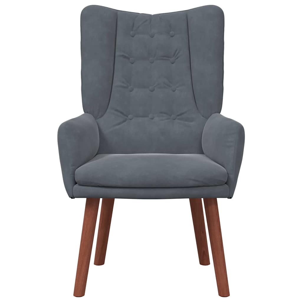 Sedia rilassante Grigio scuro 63 x 67 x 94 cm Velluto
