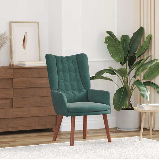 Sedia rilassante Verde scuro 63 x 67 x 94 cm Velluto