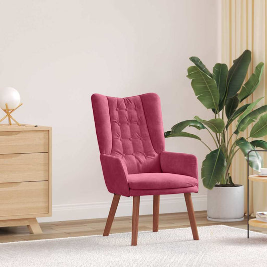 Sedia rilassante Rosso vino 63 x 67 x 94 cm Velluto