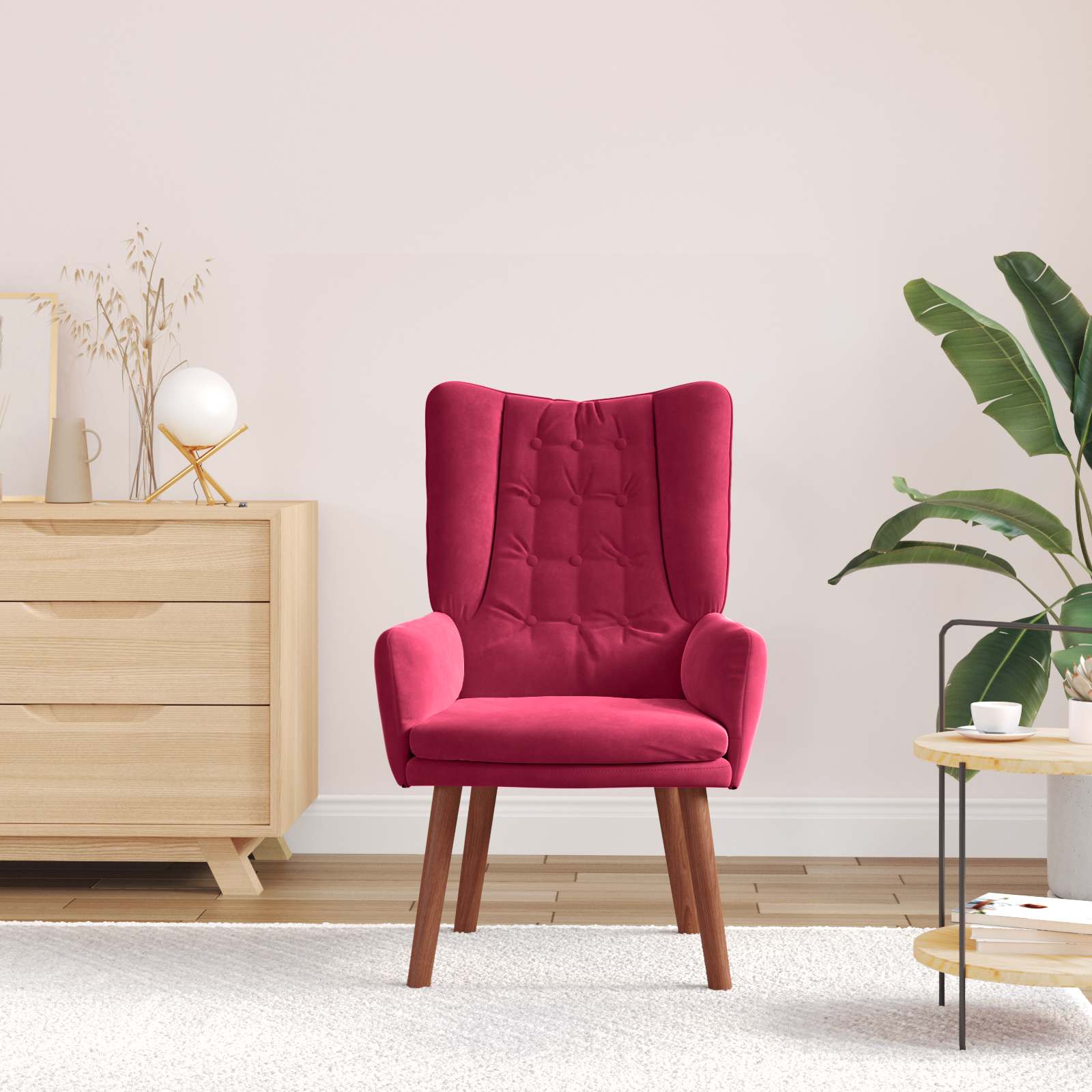 poltrona Rosso Vino 63 x 67 x 94 cm Velluto | homemem39
