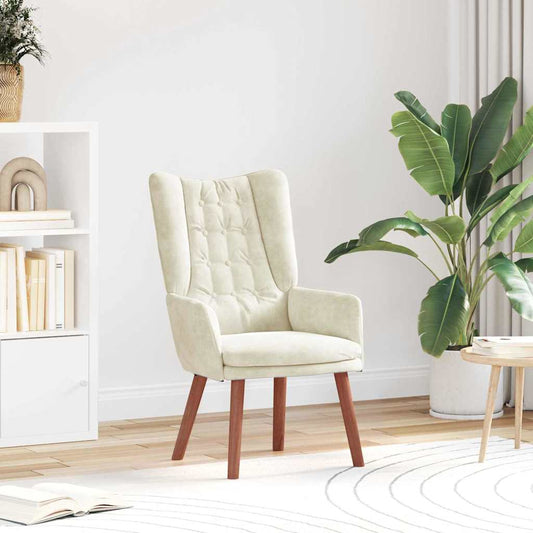 poltrona Crema 63 x 67 x 94 cm Velluto