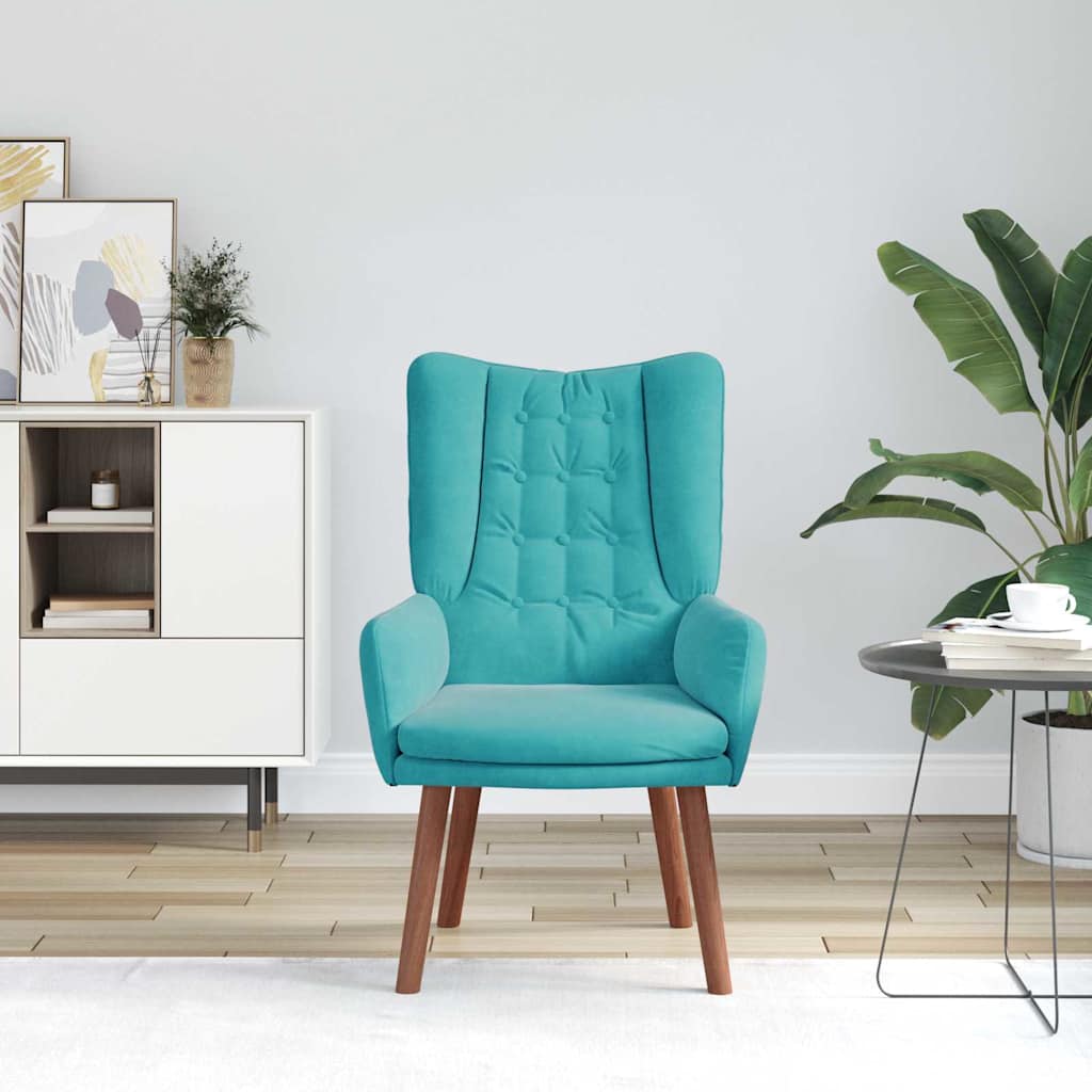 Sedia rilassante Turchese 63 x 67 x 94 cm Velluto