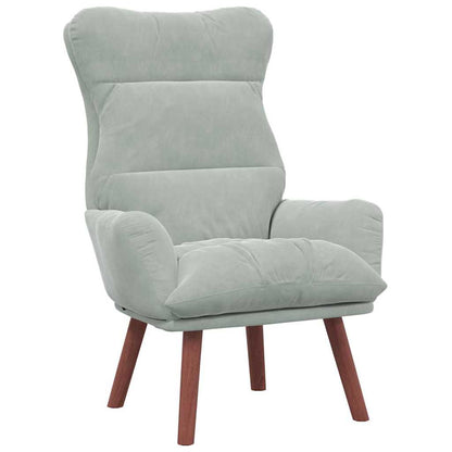 Sedia rilassante Grigio chiaro 69 x 74 x 93 cm Velluto