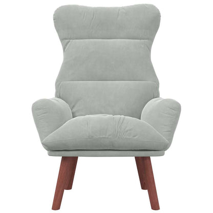 Sedia rilassante Grigio chiaro 69 x 74 x 93 cm Velluto