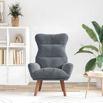 Sedia rilassante Grigio scuro 69 x 74 x 93 cm Velluto