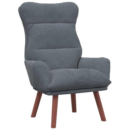 Sedia rilassante Grigio scuro 69 x 74 x 93 cm Velluto