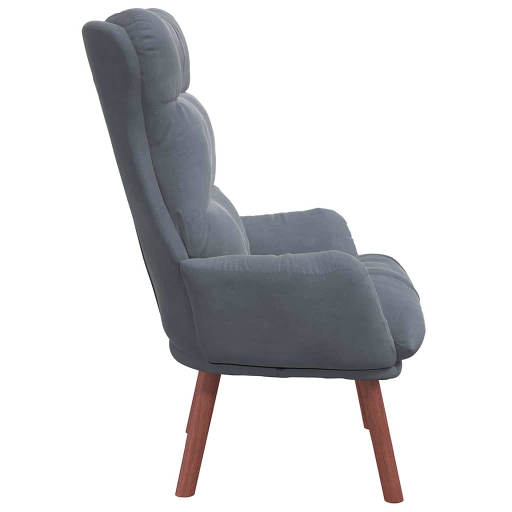 Sedia rilassante Grigio scuro 69 x 74 x 93 cm Velluto