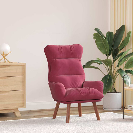 Sedia rilassante Rosso Vino 69 x 74 x 93 cm Velluto