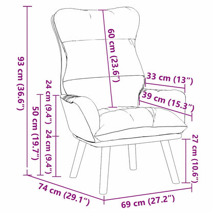 Sedia rilassante Giallo 69 x 74 x 93 cm Velluto
