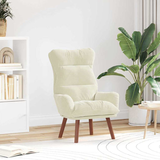 Sedia rilassante Crema 69 x 74 x 93 cm Velluto