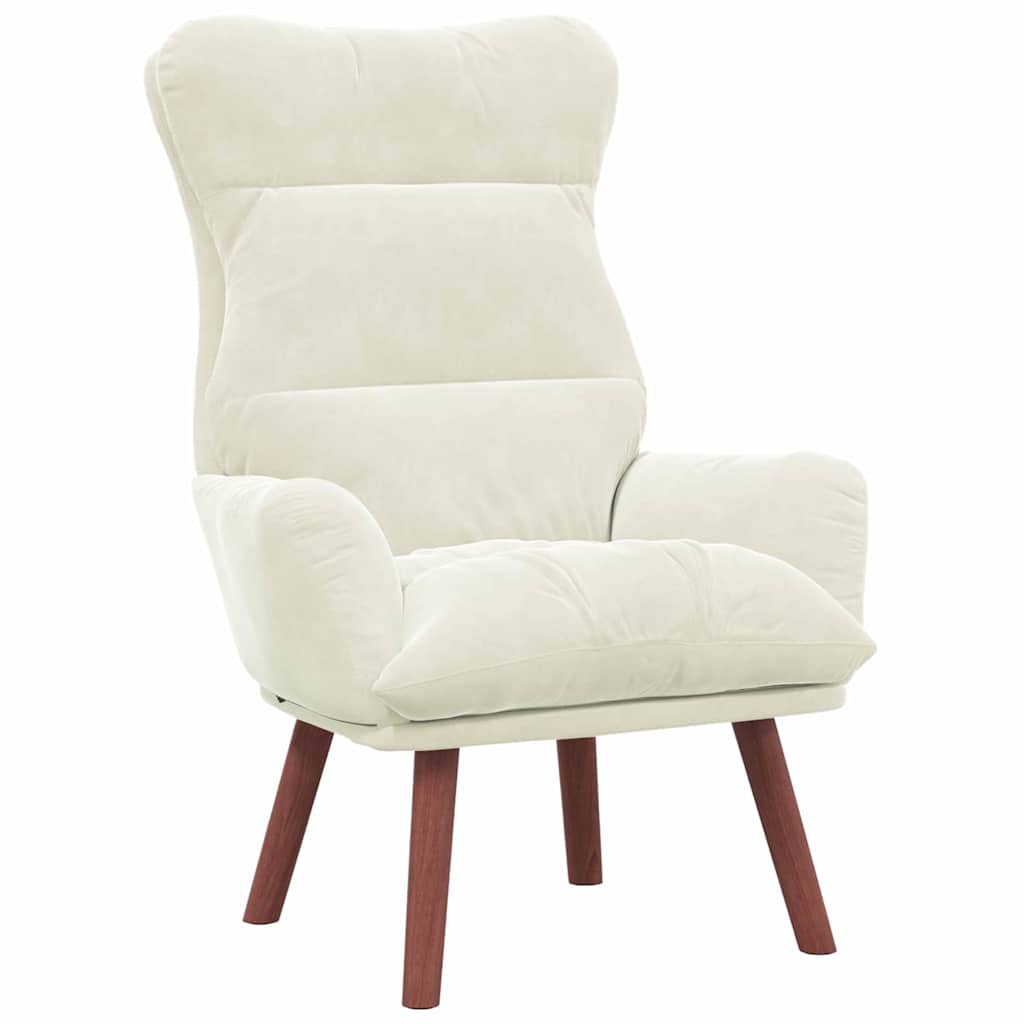 Sedia rilassante Crema 69 x 74 x 93 cm Velluto