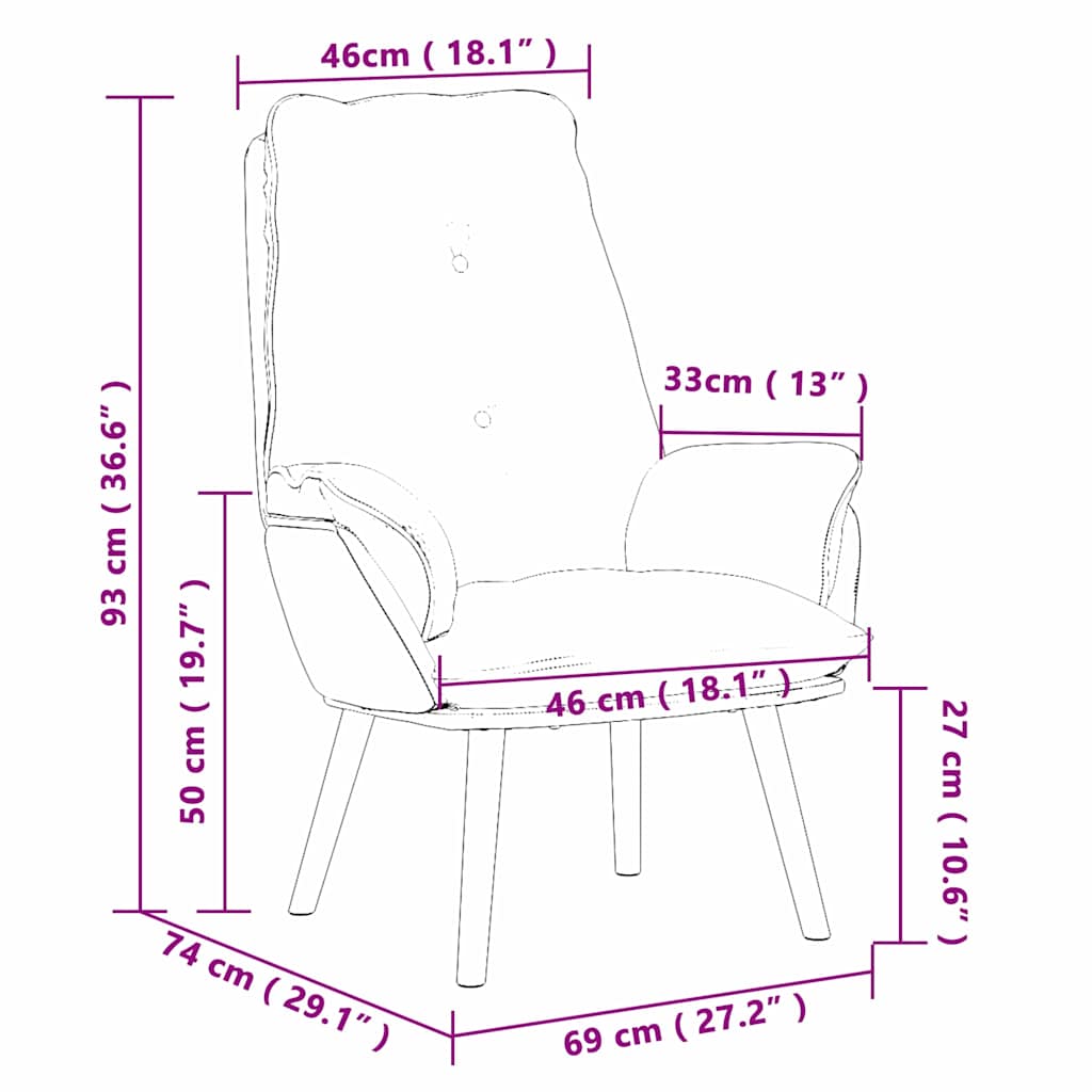 Sedia rilassante Nero 69 x 74 x 93 cm Tessuto