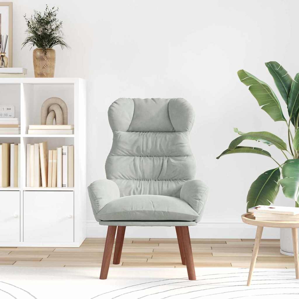 Sedia rilassante Grigio chiaro 69 x 74 x 93 cm Velluto