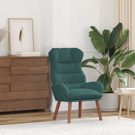 Sedia rilassante Verde scuro 69 x 74 x 93 cm Velluto