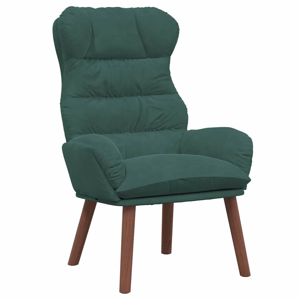 Sedia rilassante Verde scuro 69 x 74 x 93 cm Velluto