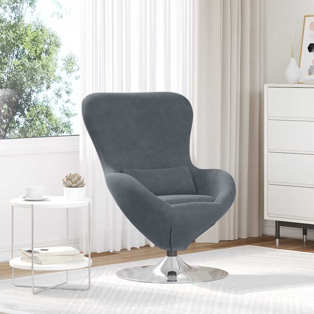 Poltrona uovo Grigio scuro 63 x 73 x 90 cm Velluto