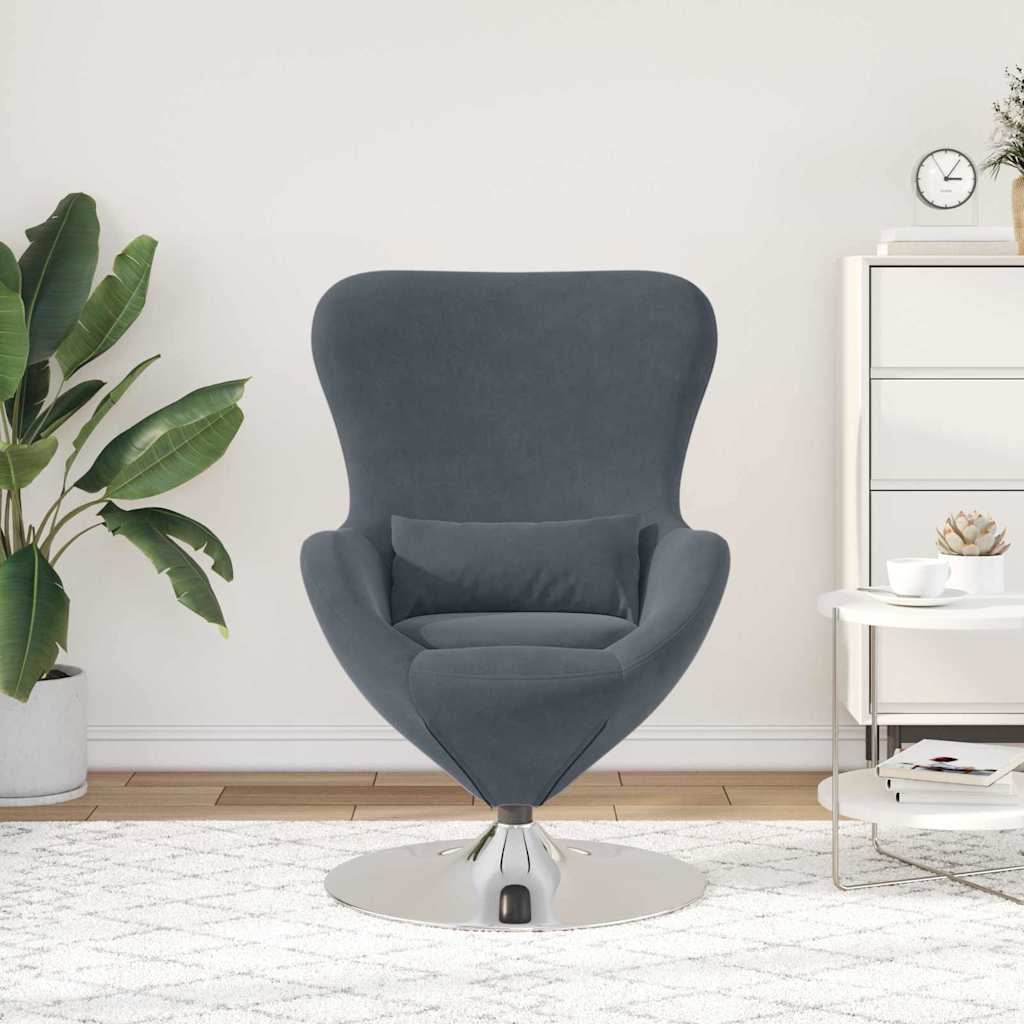 Poltrona uovo Grigio scuro 63 x 73 x 90 cm Velluto