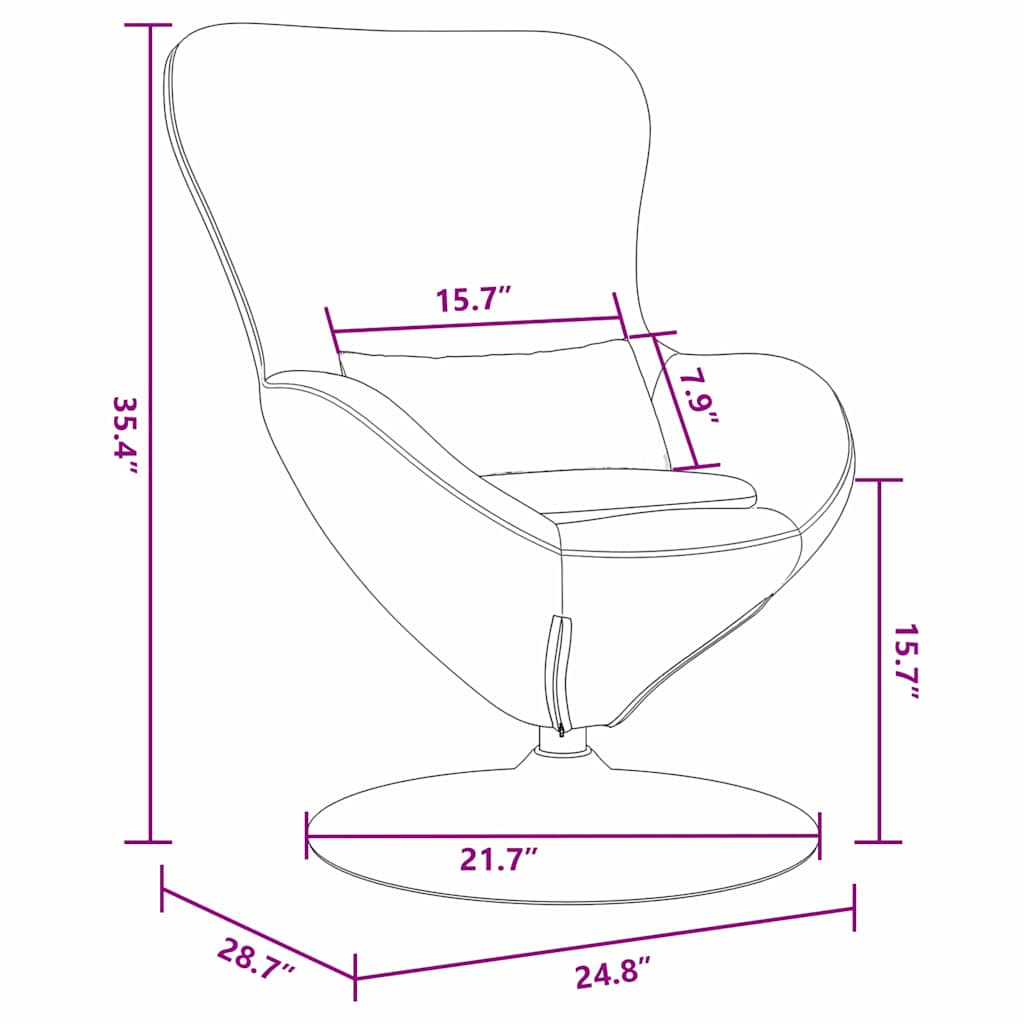 Poltrona uovo Grigio scuro 63 x 73 x 90 cm Velluto