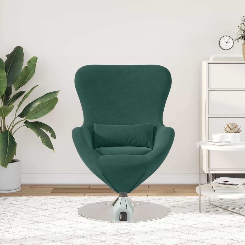 Poltrona uovo Verde scuro 63 x 73 x 90 cm Velluto