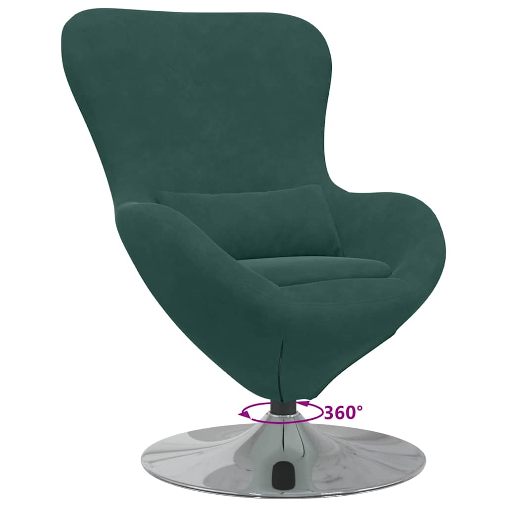Poltrona uovo Verde Scuro 63 x 73 x 90 cm Velluto