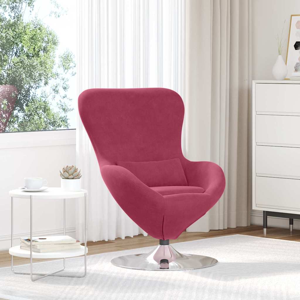 Poltrona uovo Rosso vino 63 x 73 x 90 cm Velluto