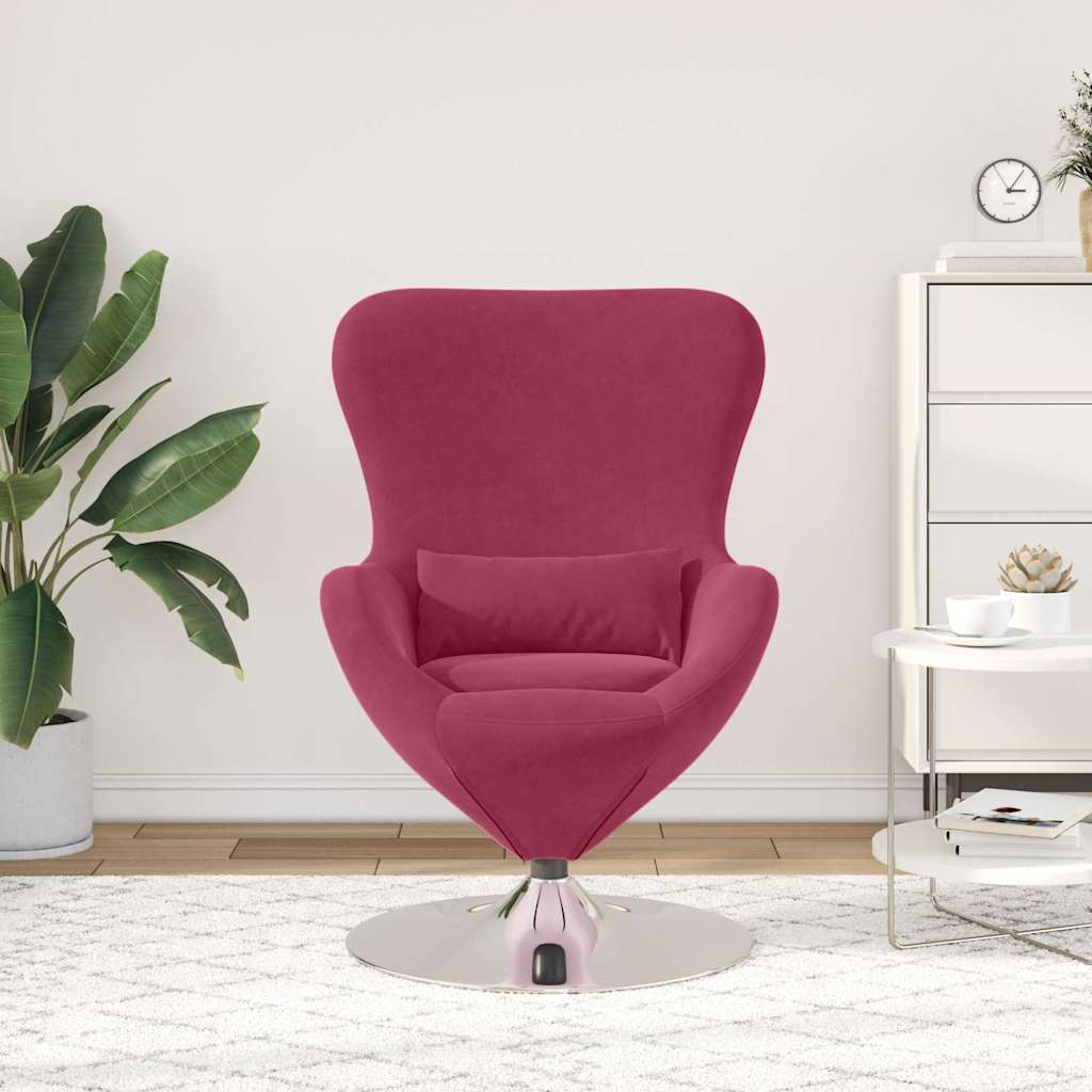 Poltrona uovo Rosso vino 63 x 73 x 90 cm Velluto