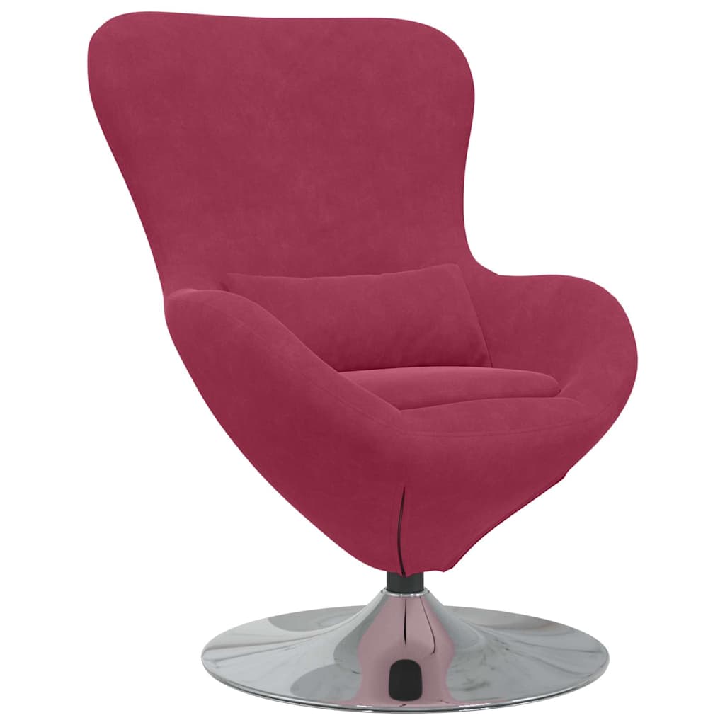 Poltrona uovo Rosso Vino 63 x 73 x 90 cm Velluto