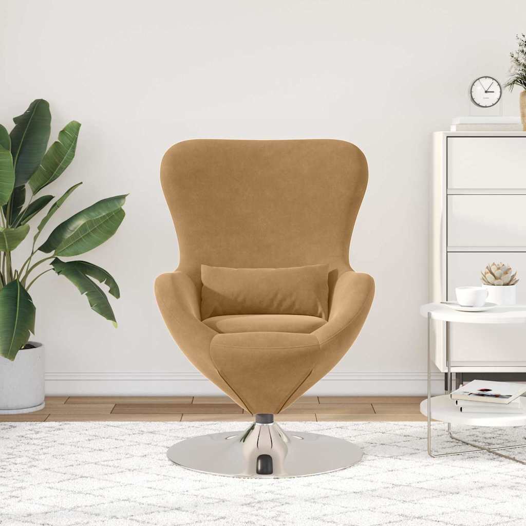 Poltrona uovo Marrone chiaro 63 x 73 x 90 cm Velluto