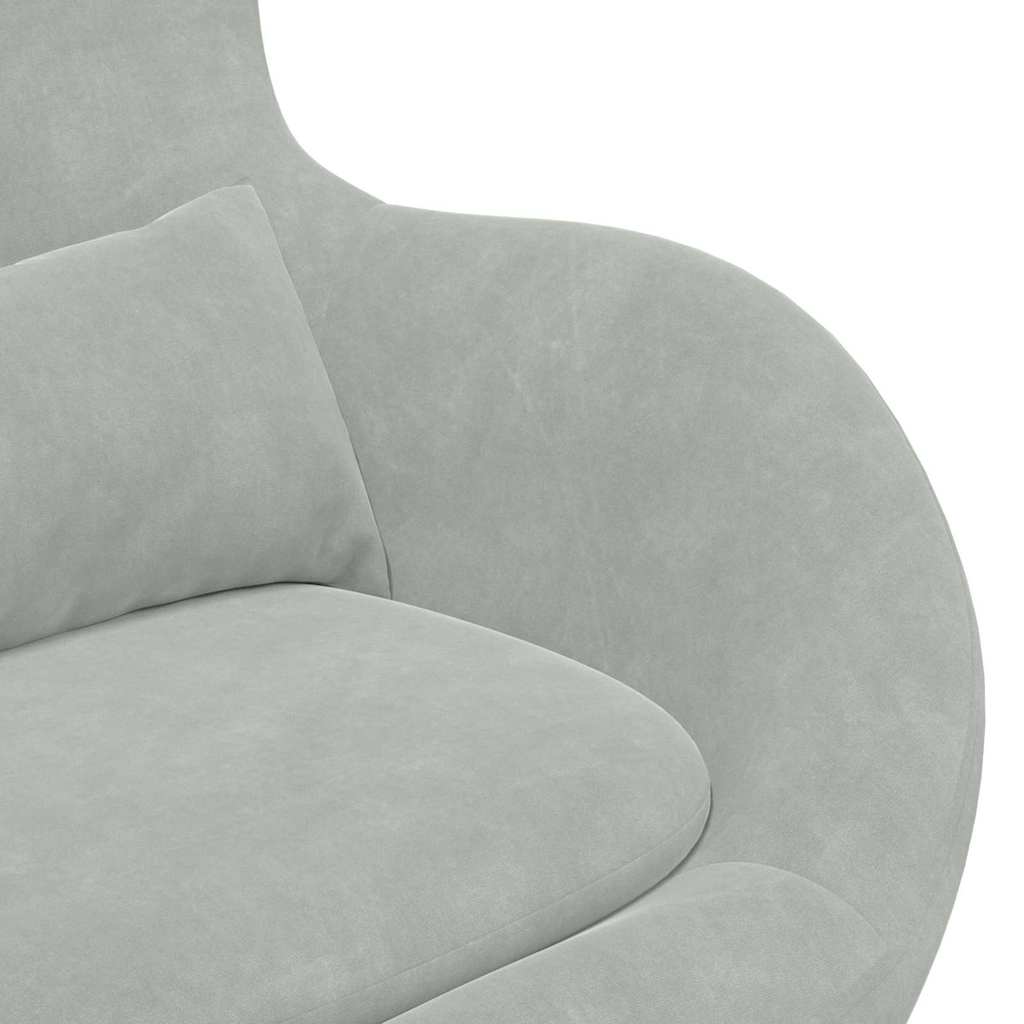 Poltrona uovo 2 pcs Grigio chiaro 63 x 73 x 90 cm Velluto