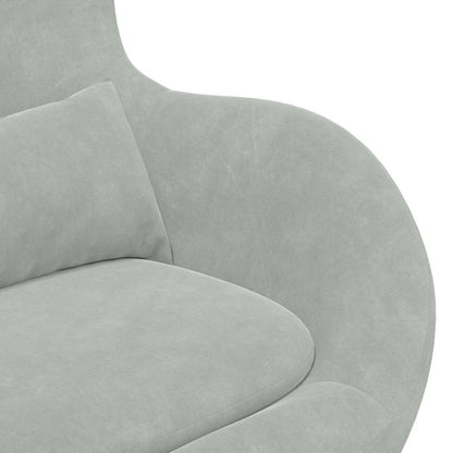 Poltrona uovo 2 pcs Grigio chiaro 63 x 73 x 90 cm Velluto