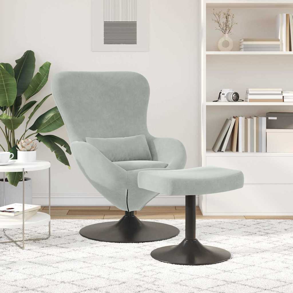 Poltrona uovo 2 pcs Grigio chiaro 63 x 73 x 90 cm Velluto