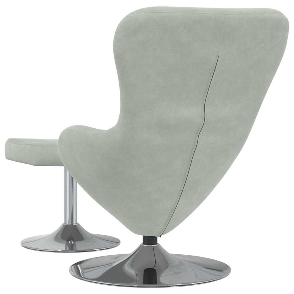 Poltrona uovo 2 pcs Grigio chiaro 63 x 73 x 90 cm Velluto