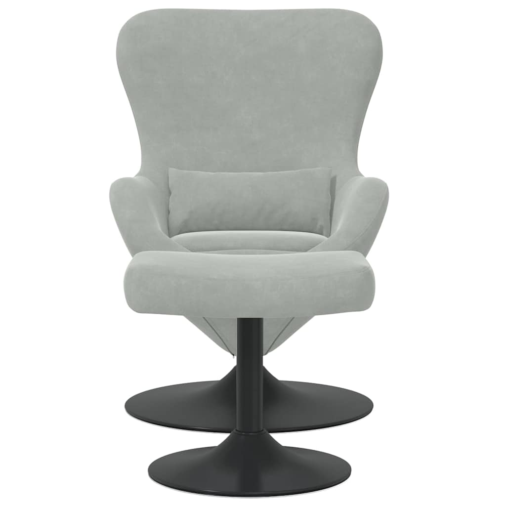 Poltrona uovo 2 pcs Grigio chiaro 63 x 73 x 90 cm Velluto
