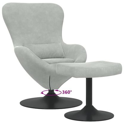 Poltrona uovo 2 pcs Grigio chiaro 63 x 73 x 90 cm Velluto
