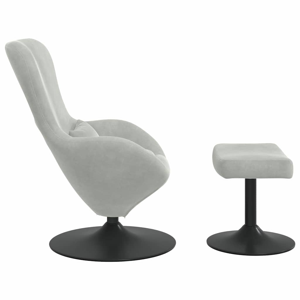 Poltrona uovo 2 pcs Grigio chiaro 63 x 73 x 90 cm Velluto
