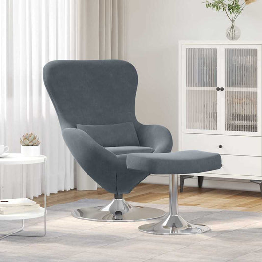 Poltrona uovo 2 pcs Grigio scuro 63 x 73 x 90 cm Velluto