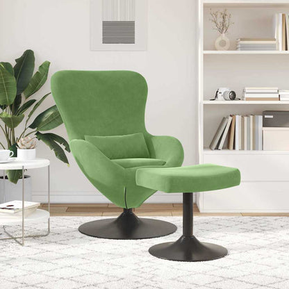 Poltrona uovo 2 pcs Verde chiaro 63 x 73 x 90 cm Velluto