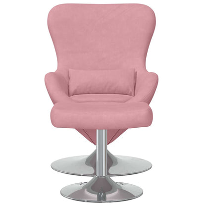 Sedia Egg con Pouf Rosa 63 x 73 x 90 cm Velluto