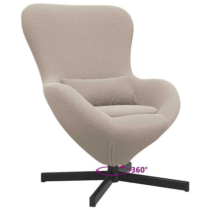 Poltrona uovo Grigio chiaro Tessuto simile alla lana ricci