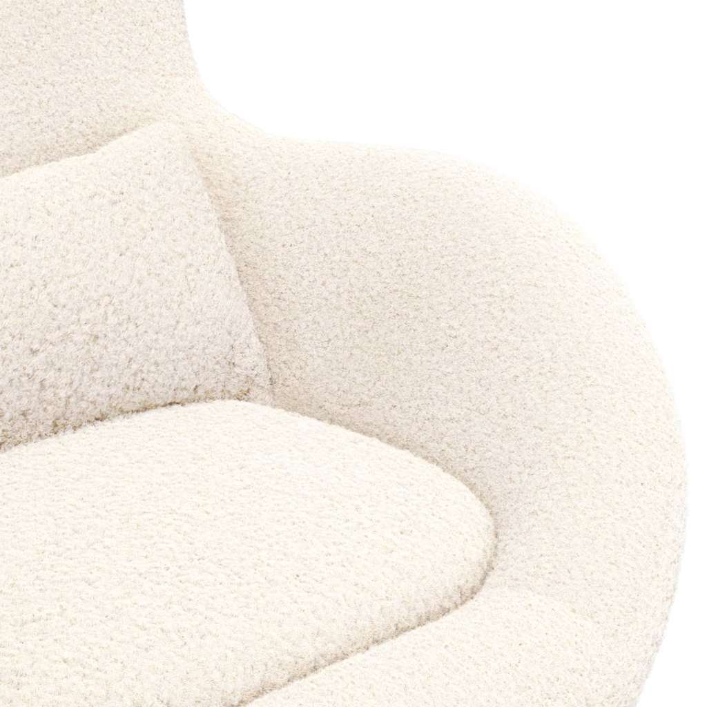 Poltrona uovo Crema Tessuto simile alla lana ricci