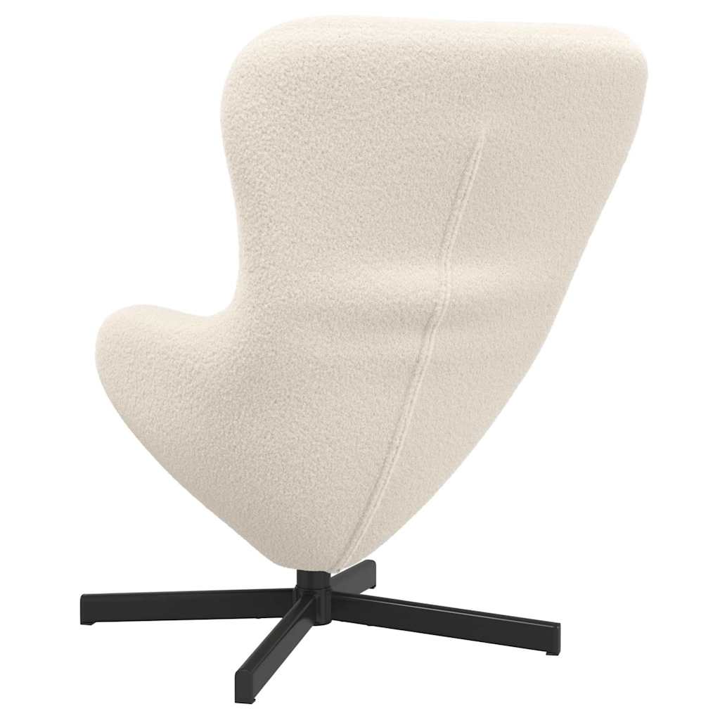 Poltrona uovo Crema Tessuto simile alla lana ricci