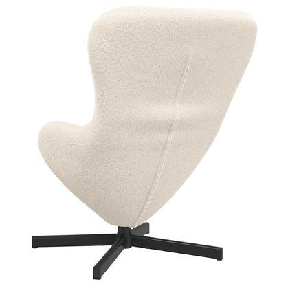 Poltrona uovo Crema Tessuto simile alla lana ricci
