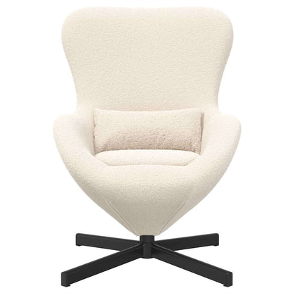 Poltrona uovo Crema Tessuto simile alla lana ricci