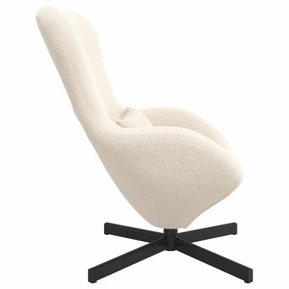 Poltrona uovo Crema Tessuto simile alla lana ricci