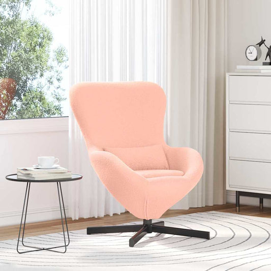 Poltrona uovo Rosa Tessuto simile alla lana ricci